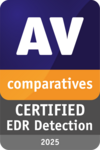 Logo AV Comparatives, "Certified EDR Detection", 2025