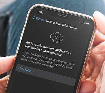 In den WhatsApp Einstellungen schalten Sie das Ende-zu-Ende-verschlüsselte Backup ein.