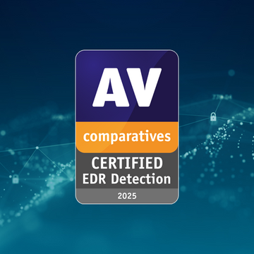 Test-Logo von AV Comparatives, "Certified EDR Detection", 2025