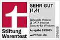 Stiftung Warentest Note 1,4 im März 2025 Stiftung Warentest Note 1,4 im März 2025